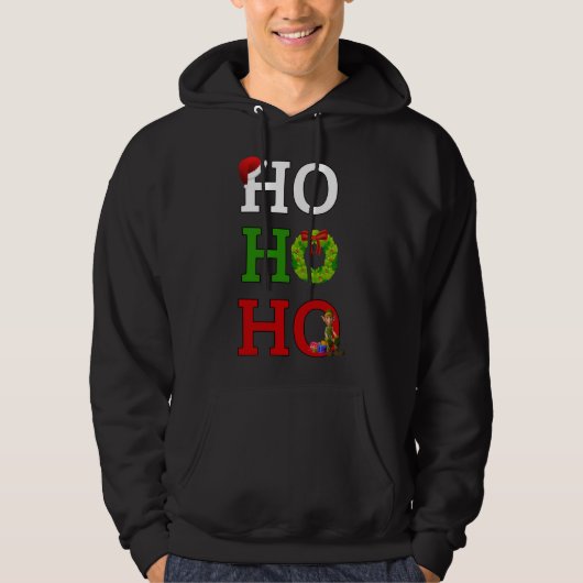 Ho Ho Merry Kerstmis Elf Hoodie (Voorkant)