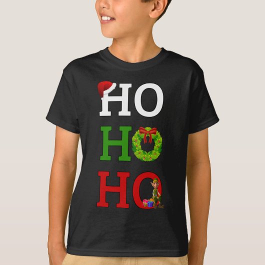 Ho Ho Merry Kerstmis Elf T-shirt (Voorkant)