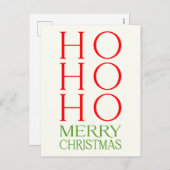 Ho Ho Merry Kerstmis Feestdagenkaart (Voorkant / Achterkant)