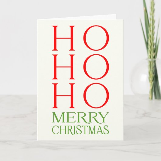 Ho Ho Merry Kerstmis Kaart (Voorkant)