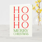 Ho Ho Merry Kerstmis Kaart (Gele Bloem)