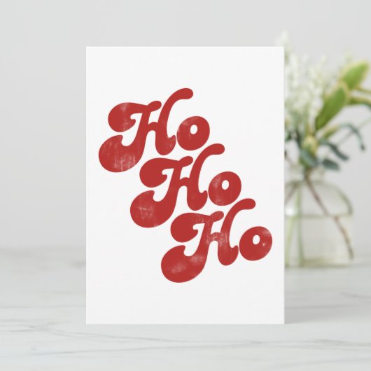 Ho Ho Merry Kerstmis Kaart (Staand voorkant)