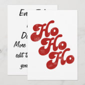 Ho Ho Merry Kerstmis Kaart (Voorkant / Achterkant)