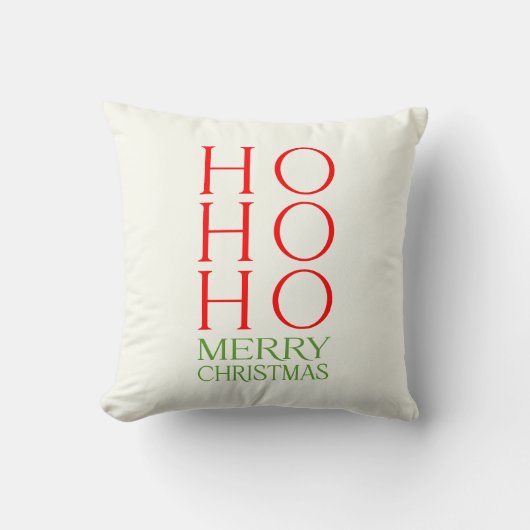 Ho Ho Merry Kerstmis Kussen (Voorkant)