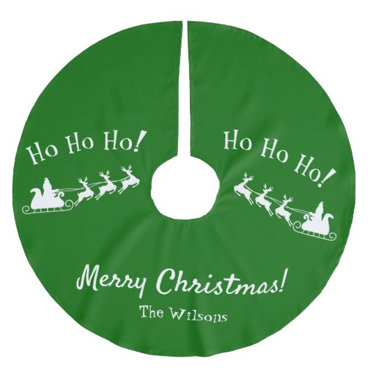 Ho Ho Merry Kerstmis met Kerstman, groen Kerstboom Rok (Voorkant)