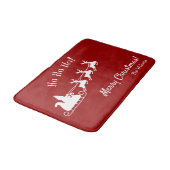 Ho Ho Merry Kerstmis met Kerstman, Red Bath Mat (Gekanteld)