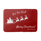 Ho Ho Merry Kerstmis met Kerstman, Red Bath Mat (Voorkant)