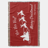 Ho Ho Merry Kerstmis met Kerstman, rood Deken (Voorkant Verticaal)