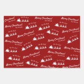 Ho Ho Merry Kerstmis met Kerstmis, rood en groen Inpakpapier Vel (Voorkant 3)