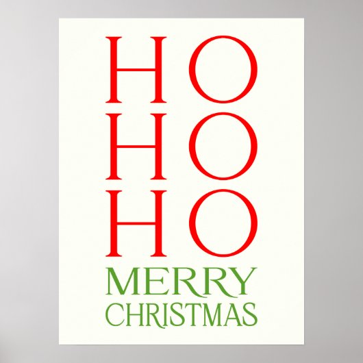 Ho Ho Merry Kerstmis Poster (Voorkant)