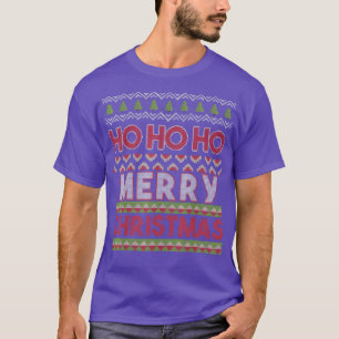 Ho Ho Merry Kerstmis Ugly Sweater Pajama mas T-shirt