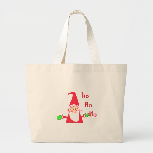 Ho Ho Merry Kerstmis van Santa.png Grote Tote Bag (Voorkant)