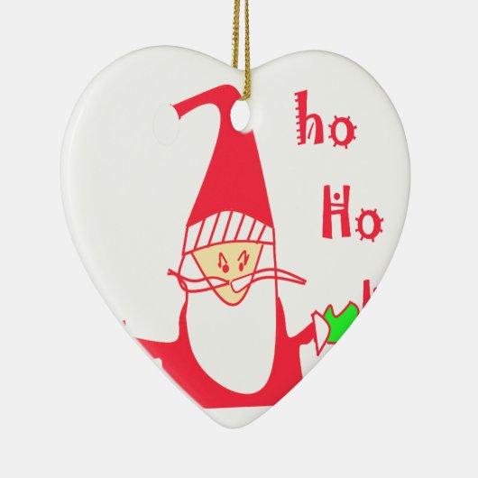 Ho Ho Merry Kerstmis van Santa.png Keramisch Ornament (Rechts)