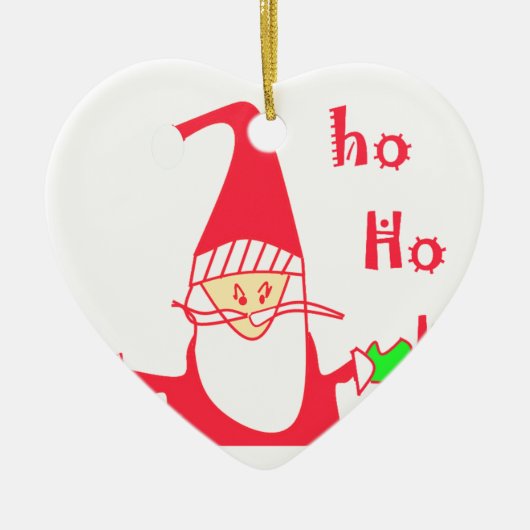 Ho Ho Merry Kerstmis van Santa.png Keramisch Ornament (Voorkant)