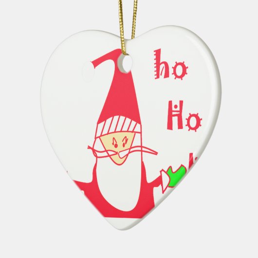 Ho Ho Merry Kerstmis van Santa.png Keramisch Ornament (Links)