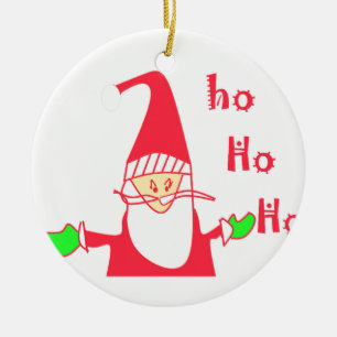 Ho Ho Merry Kerstmis van Santa.png Keramisch Ornament