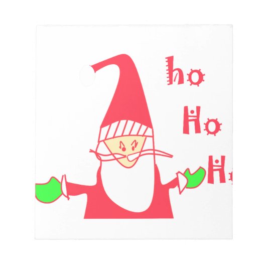Ho Ho Merry Kerstmis van Santa.png Notitieblok (Voorkant)