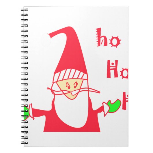Ho Ho Merry Kerstmis van Santa.png Notitieboek (Voorkant)