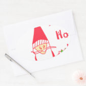 Ho Ho Merry Kerstmis van Santa.png Ovale Sticker (Envelop)