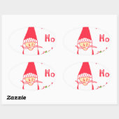 Ho Ho Merry Kerstmis van Santa.png Ovale Sticker (Vel)