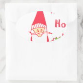 Ho Ho Merry Kerstmis van Santa.png Ovale Sticker (Tas)