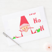 Ho Ho Merry Kerstmis van Santa.png Rechthoekige Sticker (Envelop)