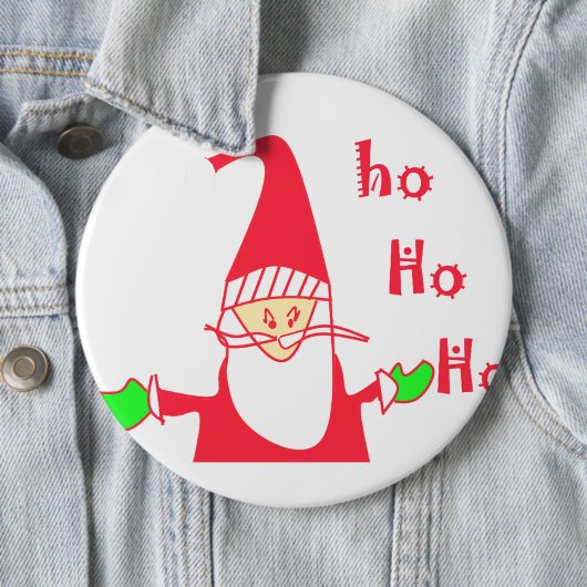 Ho Ho Merry Kerstmis van Santa.png Ronde Button 6,0 Cm (In situ)