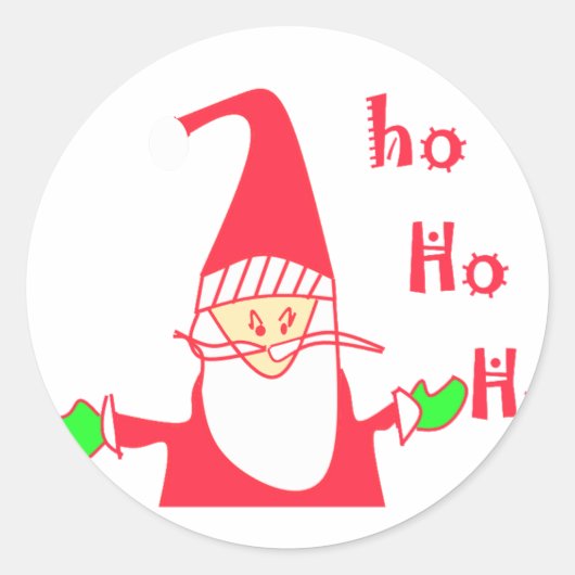 Ho Ho Merry Kerstmis van Santa.png Ronde Sticker (Voorkant)