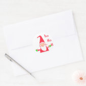 Ho Ho Merry Kerstmis van Santa.png Ronde Sticker (Envelop)