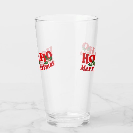 Ho Ho Merry-kerstrood met heilig Glas (Rechts)