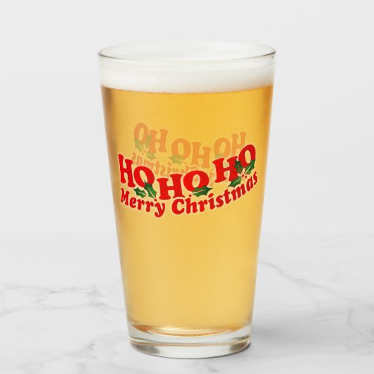 Ho Ho Merry-kerstrood met heilig Glas (Voorkant gevuld)