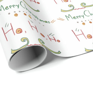 HO HO Merry kerstwrapping Paper Cadeaupapier