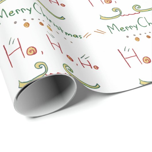 HO HO Merry kerstwrapping Paper Cadeaupapier (Rol Hoek)