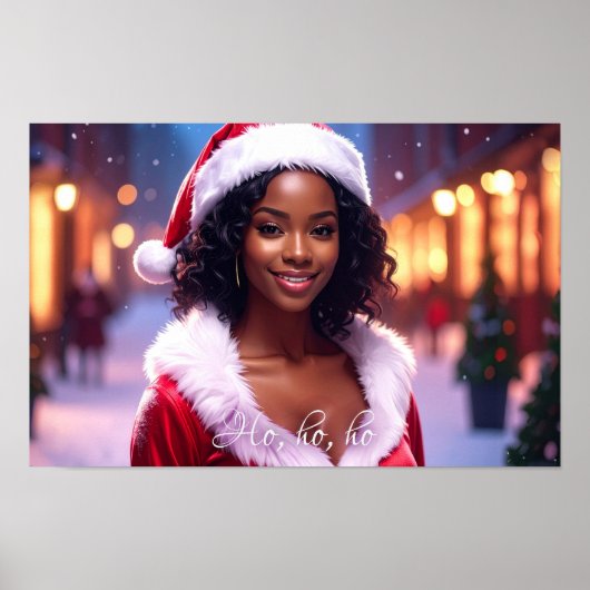 HO HO met SantaGirl Poster (Voorkant)