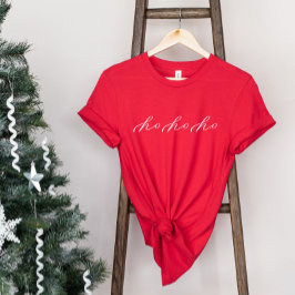 Ho Ho-minimalistisch Shirt met kerstmis in Manuscr