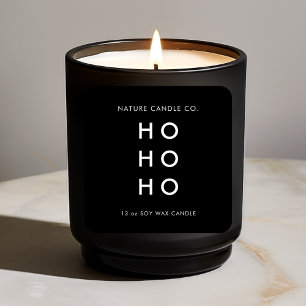 HO HO Minimalistische Soja Kaars Moderne kerst Vierkante Sticker