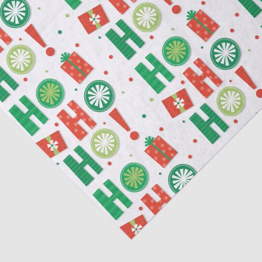 Ho Ho Modern Kerstmis Tissuepapier (Detail)