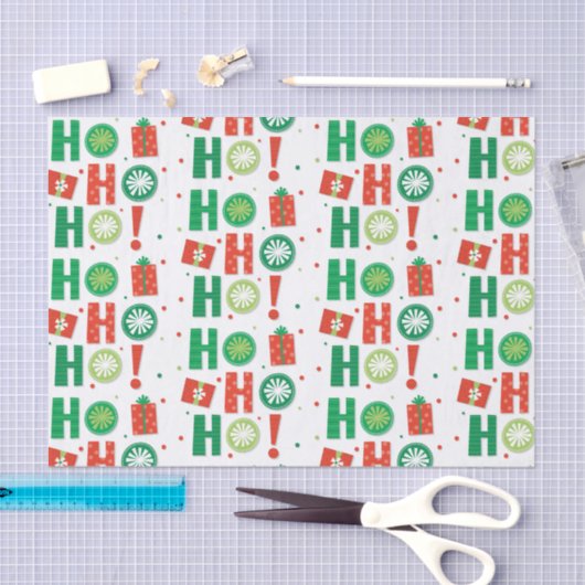 Ho Ho Modern Kerstmis Tissuepapier (Craft)