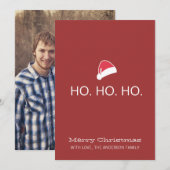 HO HO Moderne kerstfotokaarten voor HO HO Feestdagenkaart (Voorkant / Achterkant)