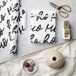 Ho ho moderne minimalistische hand getrokken kerst cadeaupapier