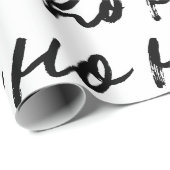 Ho ho moderne minimalistische hand getrokken kerst cadeaupapier (Rol Hoek)