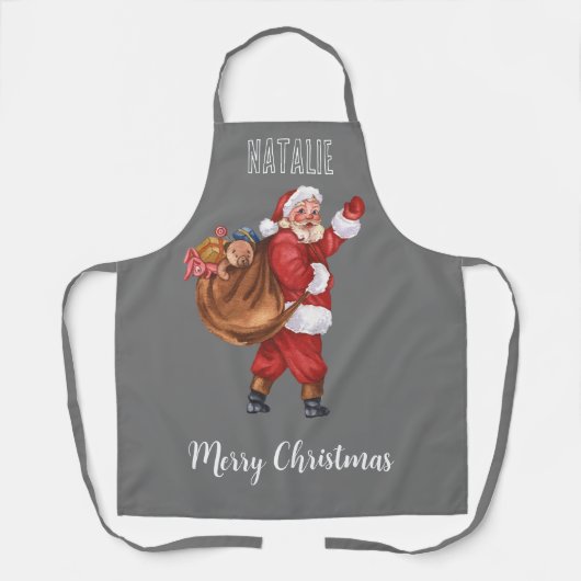 Ho ho monogram Vrolijk Kerstfeest Sinterklaas Schort (Voorkant)