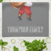 Ho ho Monogrammed Mooie familienaam Santa Red Theedoek (Gevouwen)