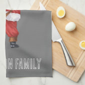 Ho ho Monogrammed Mooie familienaam Santa Red Theedoek (Quarter Fold)