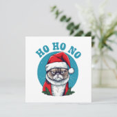 Ho ho nee - grappige chagrijnige kerstman kat (Staand voorkant)