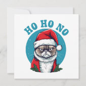 Ho ho nee - grappige chagrijnige kerstman kat (Achterkant)