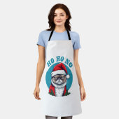 Ho ho nee - grappige chagrijnige kerstman kat schort (Gedragen)