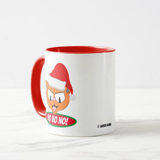 Ho Ho NEE! Sarcastische Anti Vakantie Cartoon Cat  Mok (Voorkant links)