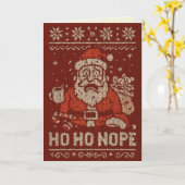 Ho Ho NEEJ Kerstmis Kaart (Gele Bloem)