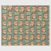 HO HO Nope Green Background Cadeaupapier (Vlak)